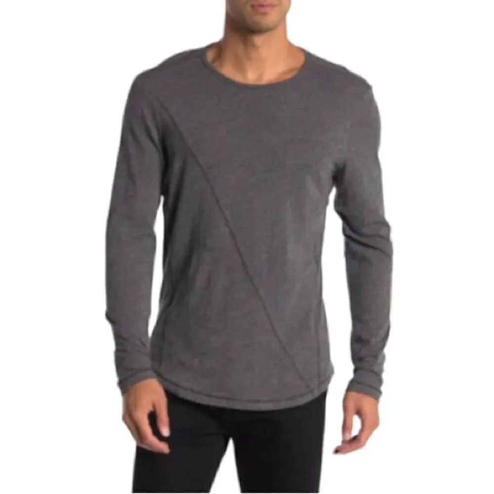 Robert Barakett Ash Gray Meadowbrook Crew Long Sleeve Slub T Shirt Size Large